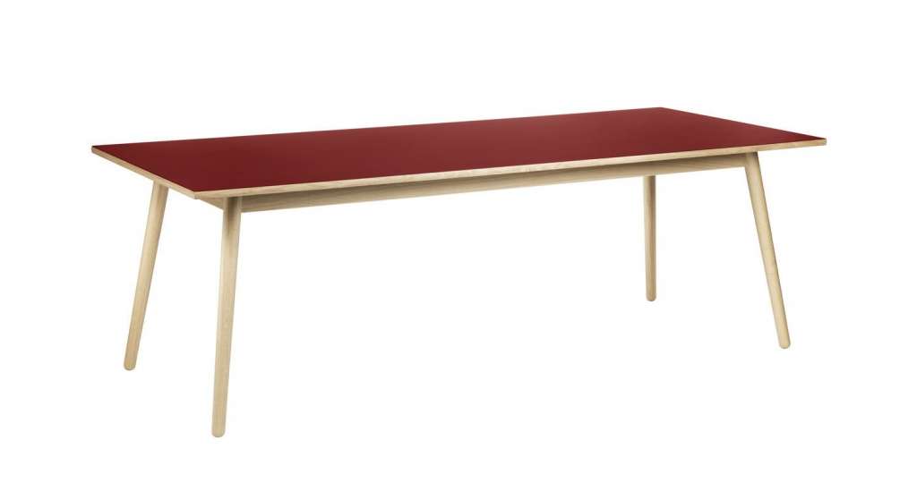 FDB Møbler - C35C Esstisch - rot/natur - 95x220x72,5x2,5 - indoor