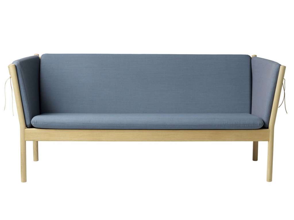 FDB Møbler - J149 Sofa - 3-Sitzer - blau - Eiche natur - indoor