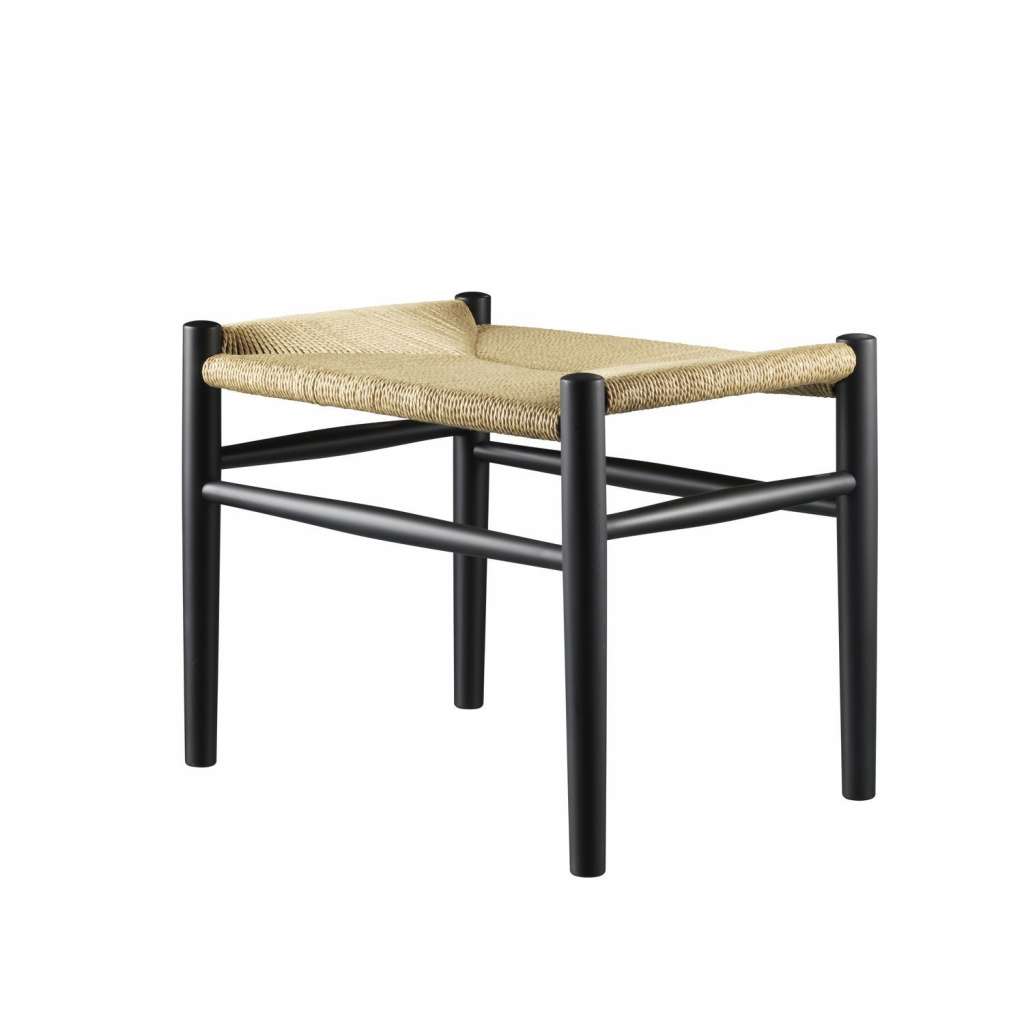FDB Møbler - J83 Hocker - schwarz/natur - indoor