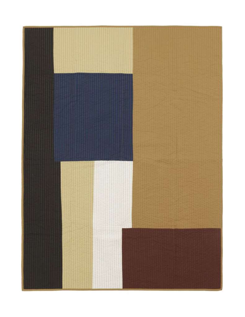 ferm LIVING - Shay Patchwork Decke - mustard - indoor