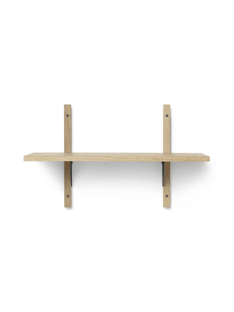 ferm LIVING - Sector Regal - 1 Regalböden schmal - Messing - Eiche - indoor