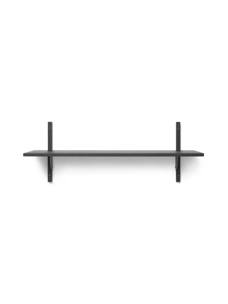 ferm LIVING - Sector Regal - 1 Regalböden breit - schwarzes Messing - schwarze Esche - indoor