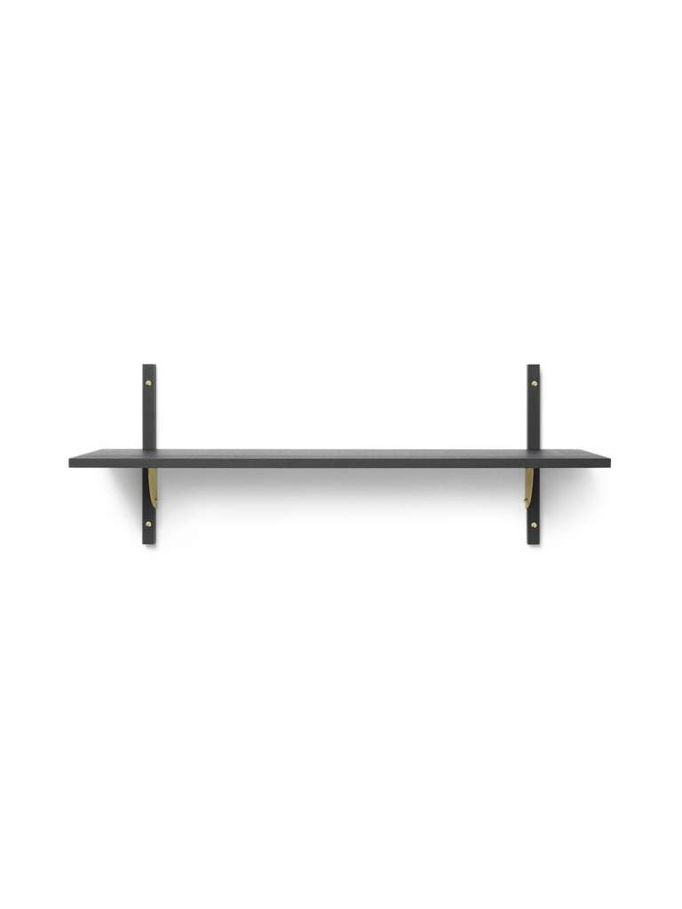 ferm LIVING - Sector Regal - 1 Regalböden breit - Messing - schwarze Esche - indoor