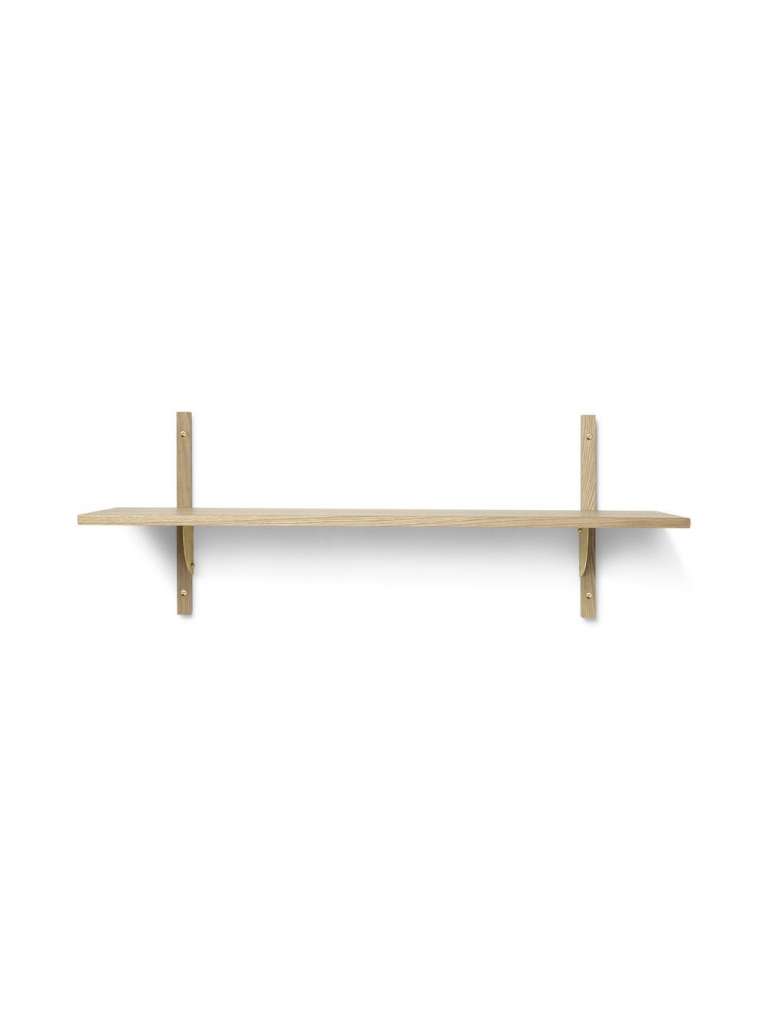 ferm LIVING - Sector Regal - 1 Regalböden breit - Messing - Eiche - indoor