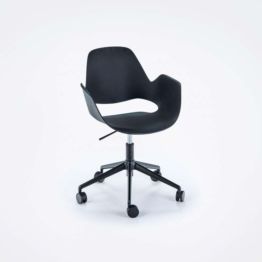Houe - Falk Stuhl Sterngestell mit Rollen - Black - ohne Sitzkissen - indoor