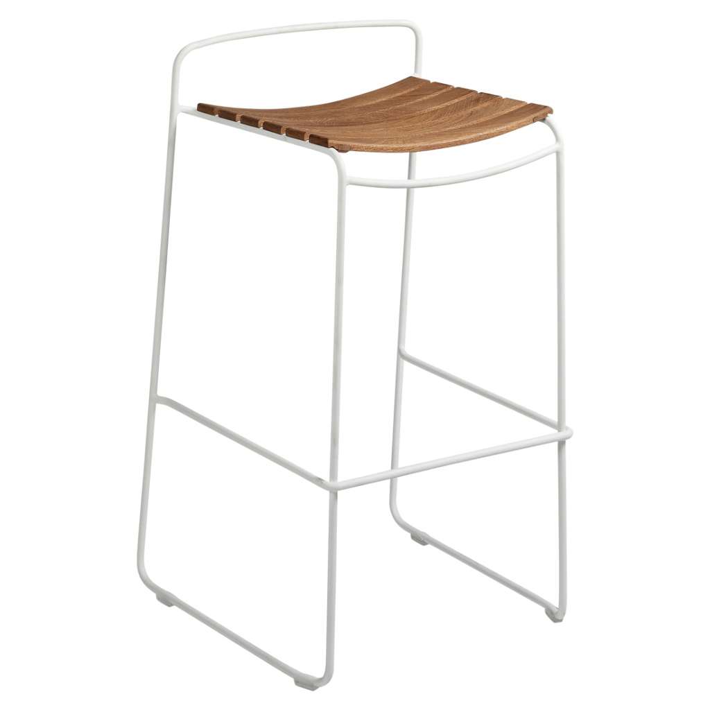 Fermob - SURPRISING Barhocker Teak - 01 Baumwollweiss - outdoor
