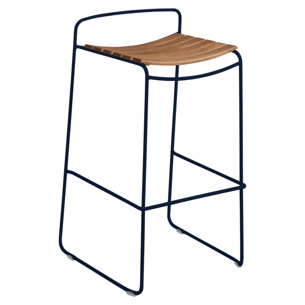Fermob - SURPRISING Barhocker Teak - 92 Abysseblau - outdoor