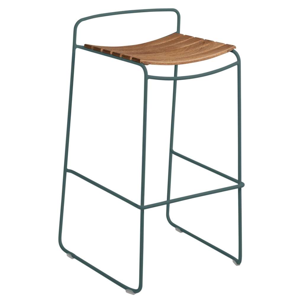 Fermob - SURPRISING Barhocker Teak - 26 Gewittergrau - outdoor