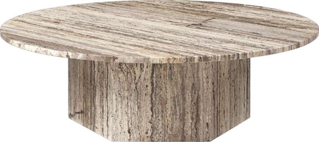 Gubi - Epic Couchtisch - Grey Travertine - Ø 110 - indoor