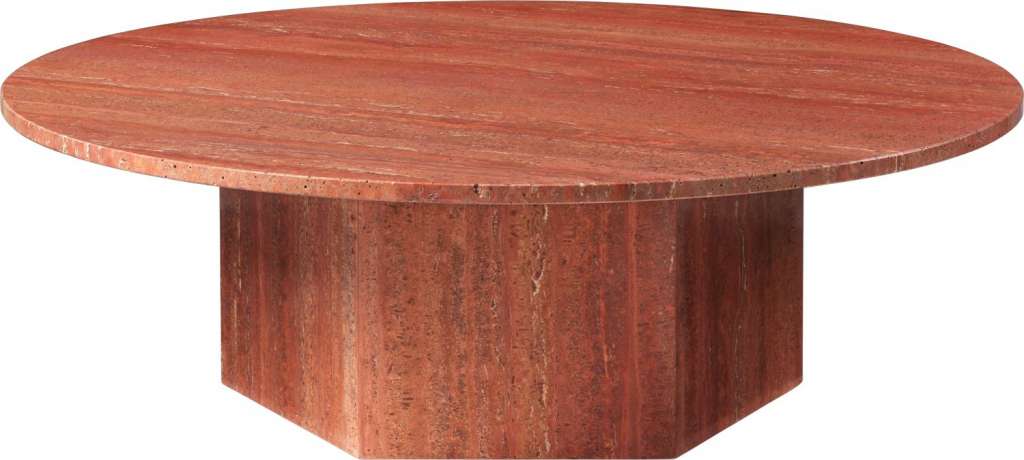 Gubi - Epic Couchtisch - Red Travertine - Ø 110 - indoor