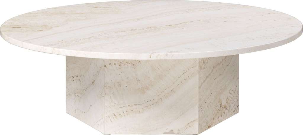 Gubi - Epic Couchtisch - White Travertine - Ø 110 - indoor