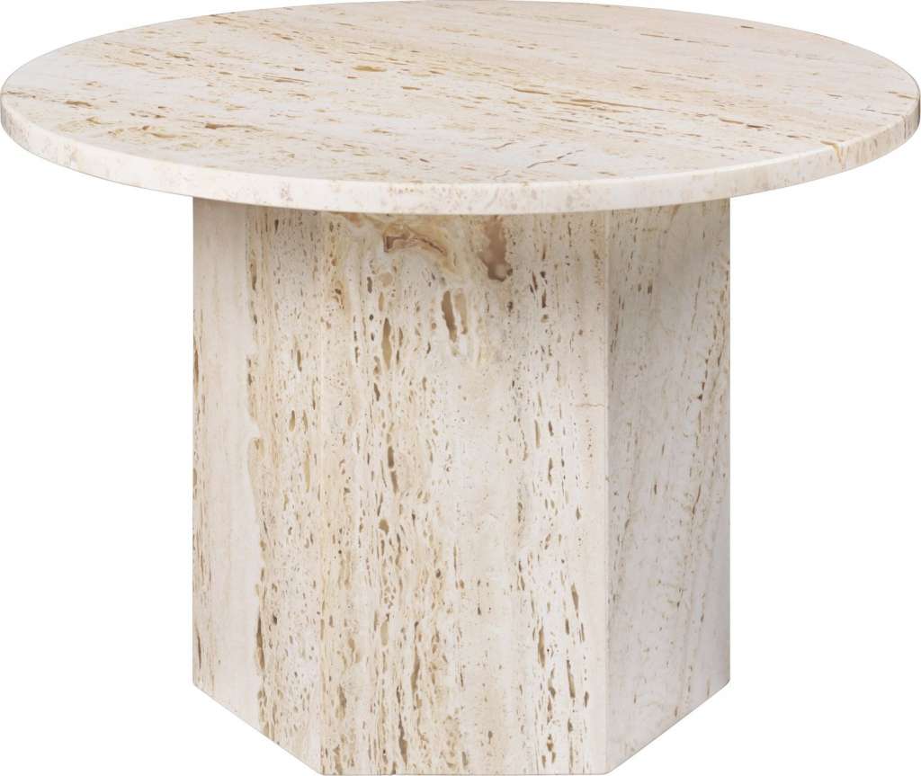 Gubi - Epic Couchtisch - White Travertine - Ø 60 - indoor