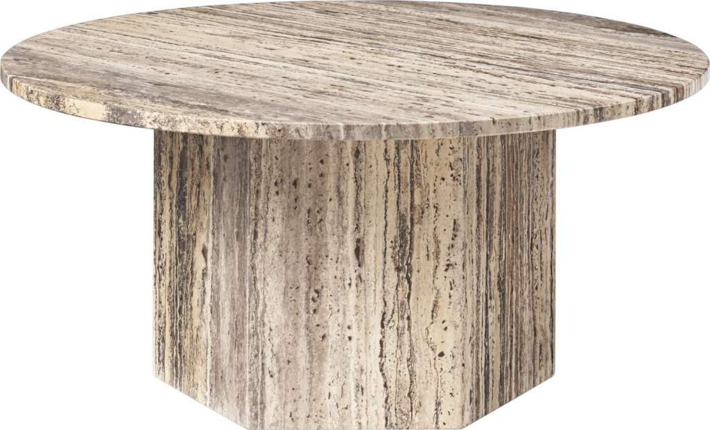 Gubi - Epic Couchtisch - Grey Travertine - Ø 80 - indoor