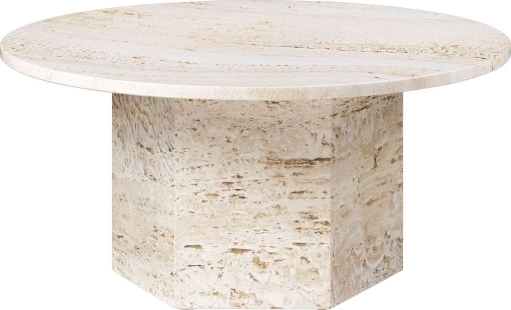 Gubi - Epic Couchtisch - White Travertine - Ø 80 - indoor