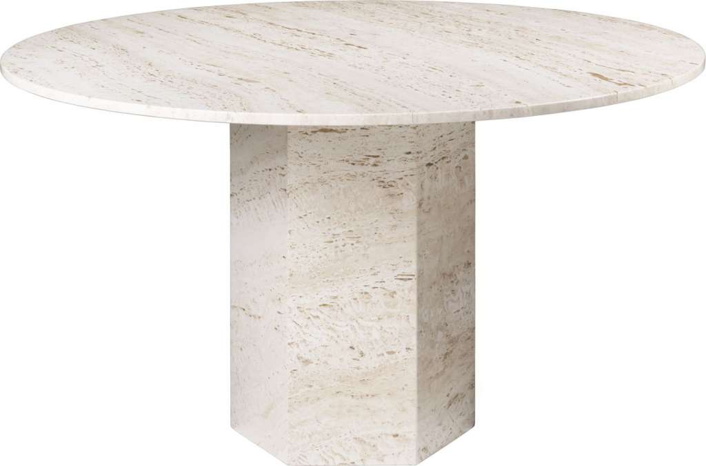 Gubi - Epic Esstisch - White Travertine - indoor
