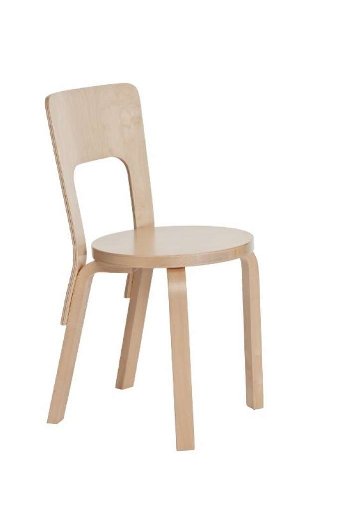 Artek - 66 Stuhl - Gestell Birke/Sitz Birkenfurnier - indoor