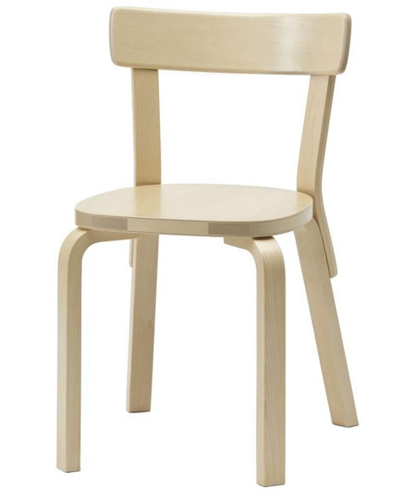 Artek - 69 Stuhl - Gestell Birke/Sitz Birkenfurnier - indoor