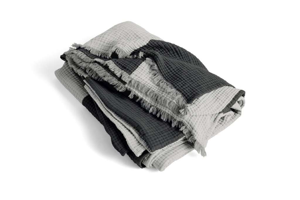 HAY - Crinkle Stripe Decke - grey - indoor