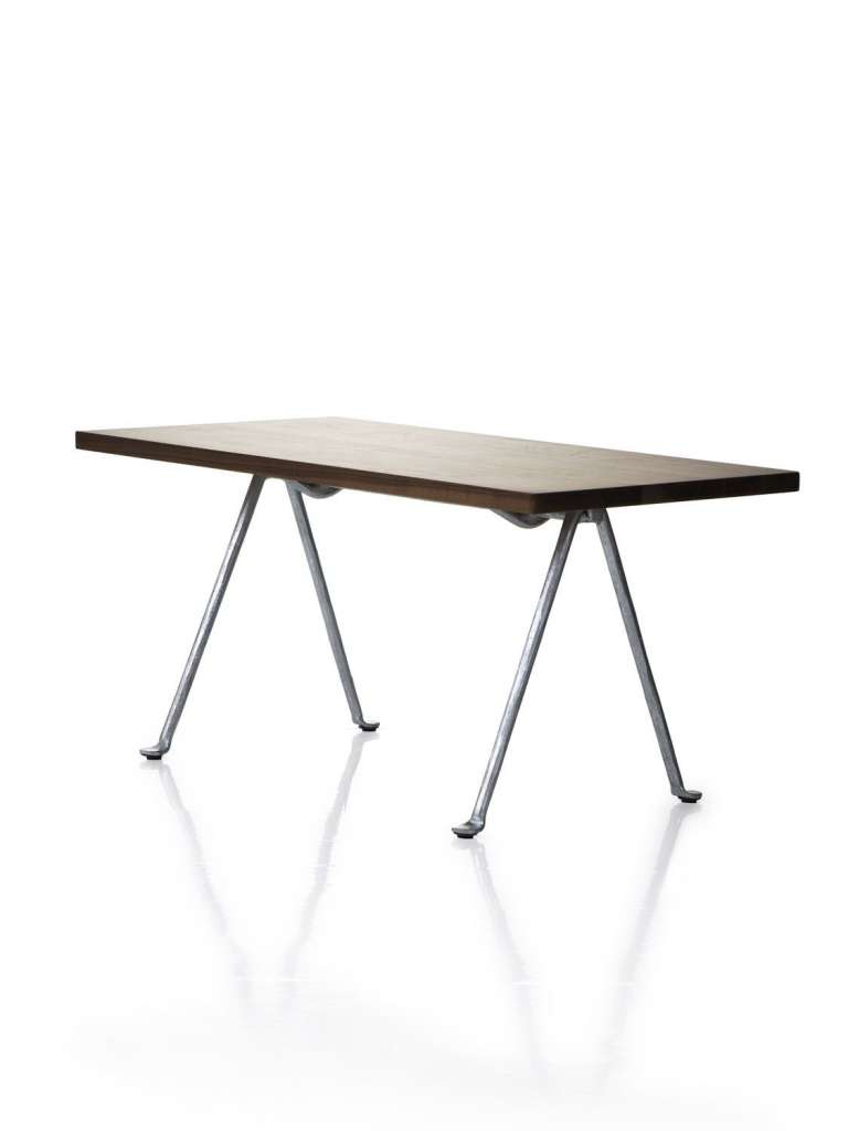 Magis - Officina Niedriger Tisch - 90 cm-Platte Nussbaum-natur/Gestell verzinkt - indoor