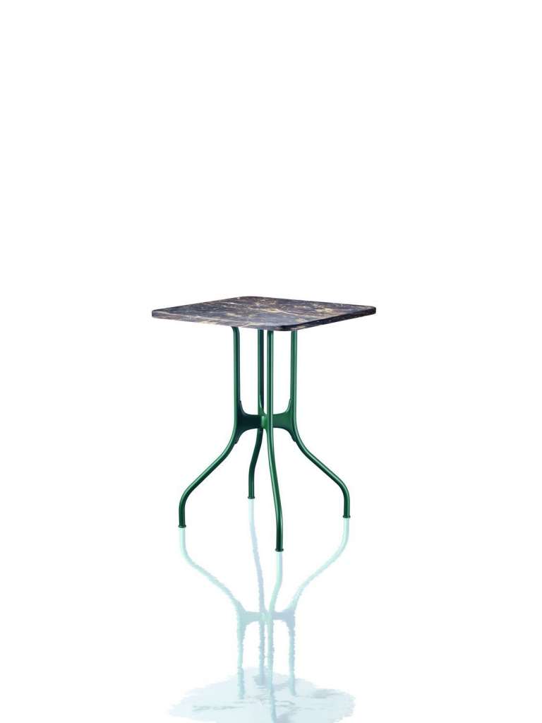 Magis - Mila Tisch - 55 x 55 - Platte Emperador-Marmor - Gestell dunkelgrün - indoor