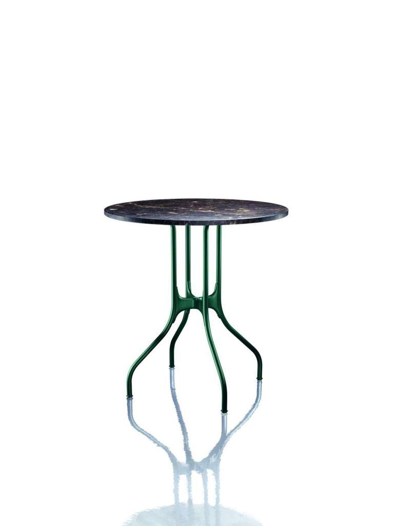 Magis - Mila rund Tisch - Ø70 - Platte Emperador-Marmor - Gestell dunkelgrün - indoor