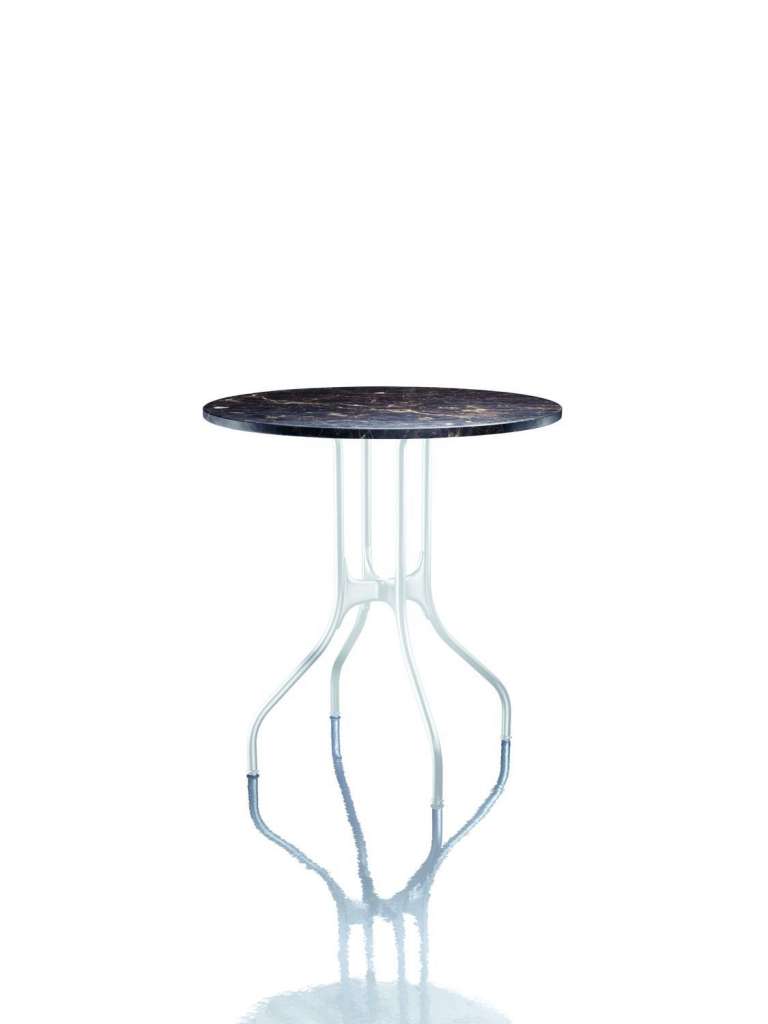 Magis - Mila rund Tisch - Ø80  - Platte Emperador-Marmor - Gestell weiß - indoor