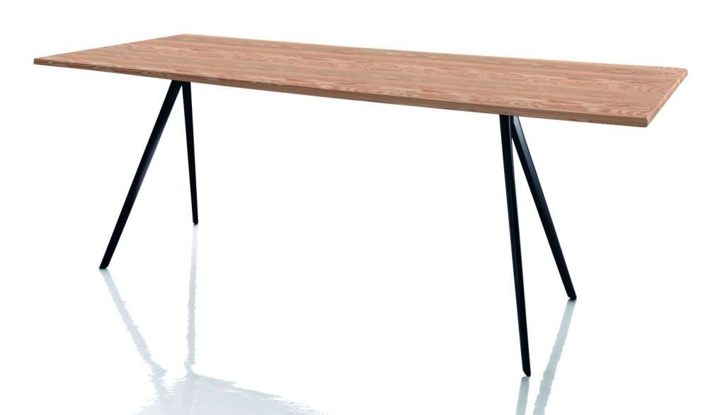 Magis - Baguette Tisch - amerikanischer Nussbaum, naturfarben - 160 x 85 cm - Gestell schwarz - indoor