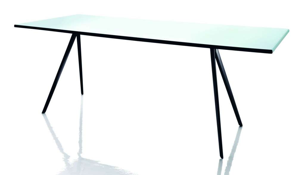 Magis - Baguette Tisch - Rauchglas - 160 x 85 cm - Gestell schwarz - indoor