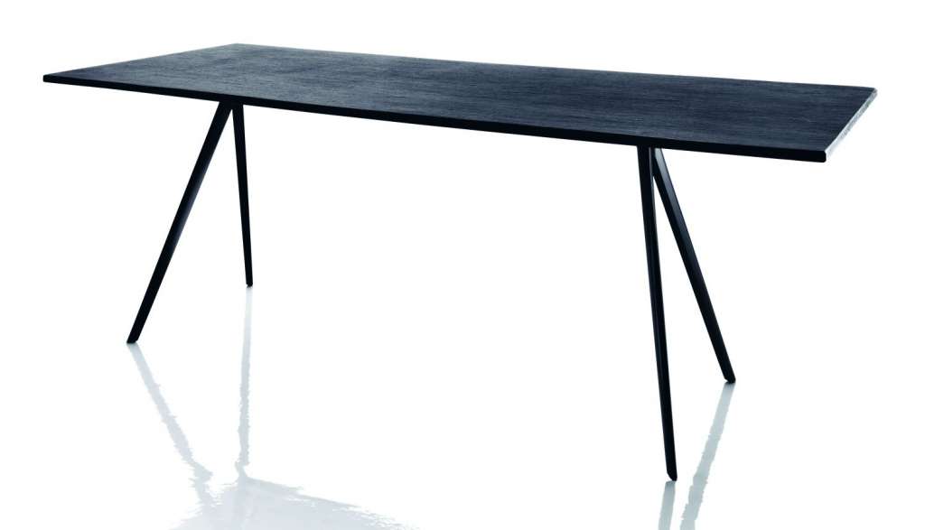Magis - Baguette Tisch - Schiefer, geflammt - 205 x 85 cm - Gestell schwarz - indoor