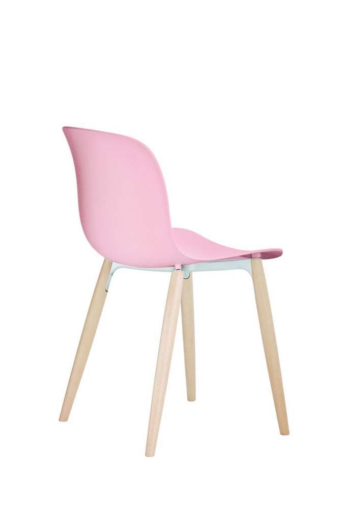 Magis - Troy Stuhl - rosa - Gestell naturfarben - indoor