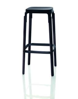 Magis - Steelwood Hocker - schwarz - Gestell dunkle Buche - indoor