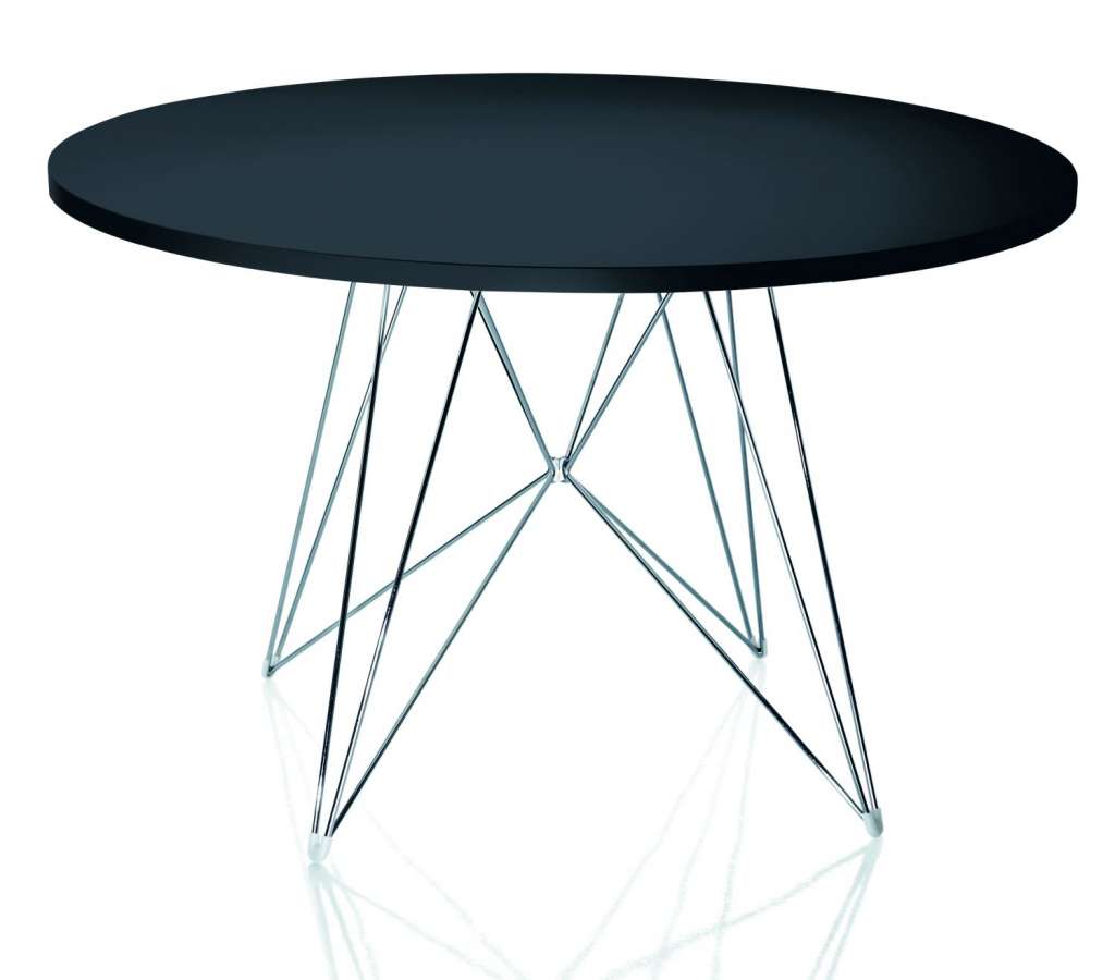 Magis - XZ3 Tisch - MDF schwarz - Gestell verchromt - rund - indoor