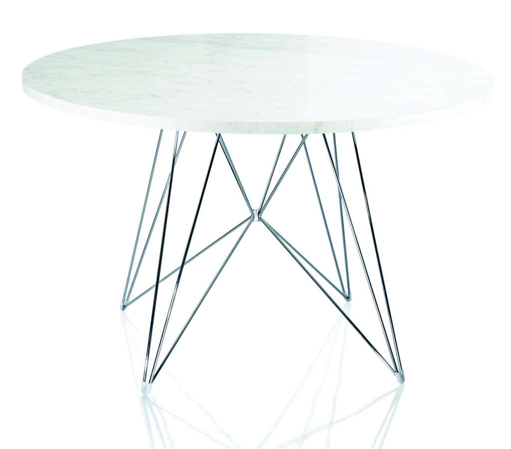 Magis - XZ3 Tisch - Marmor weiß - Gestell verchromt - rund - indoor