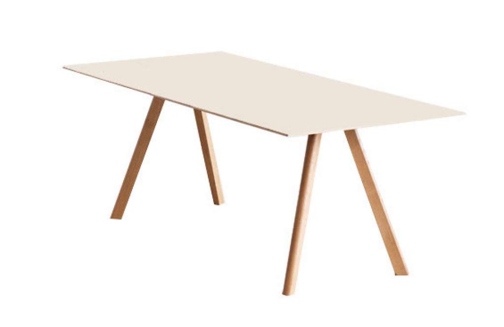 HAY - Copenhague CPH30 Esstisch - Linoleum creme - Gestell Eiche matt lackiert - 250 x 120 cm - indoor