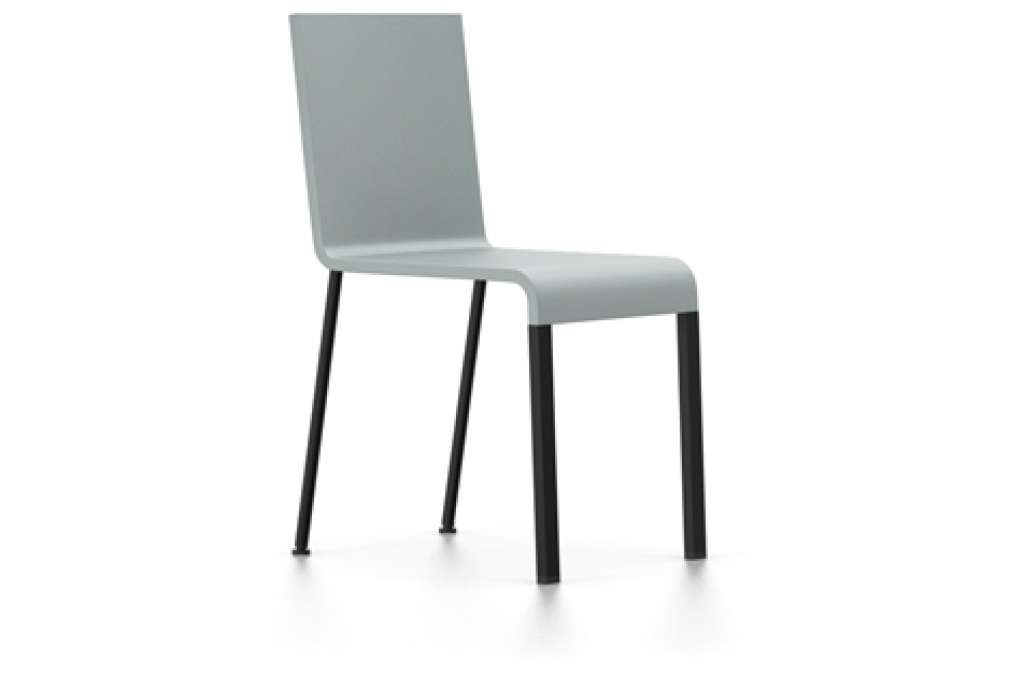 Vitra - .03 Stuhl - stapelbar - Untergestell pulverbeschichtet schwarz - Filzgleiter für harte Böden - Sitzschale grau - grau - indoor