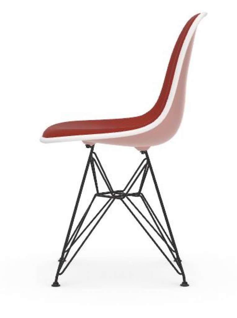 Vitra - DSR mit Vollpolster - Gestell weiss - Keder weiss - HopsakRotCognac - 41 pale rose - indoor