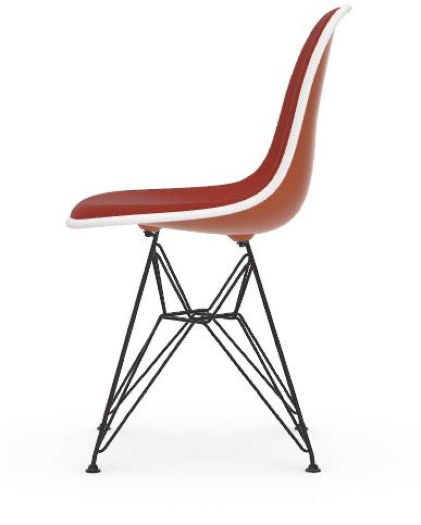 Vitra - DSR mit Vollpolster - Gestell weiss - Keder weiss - HopsakRotCognac - 43 rusty orange - indoor