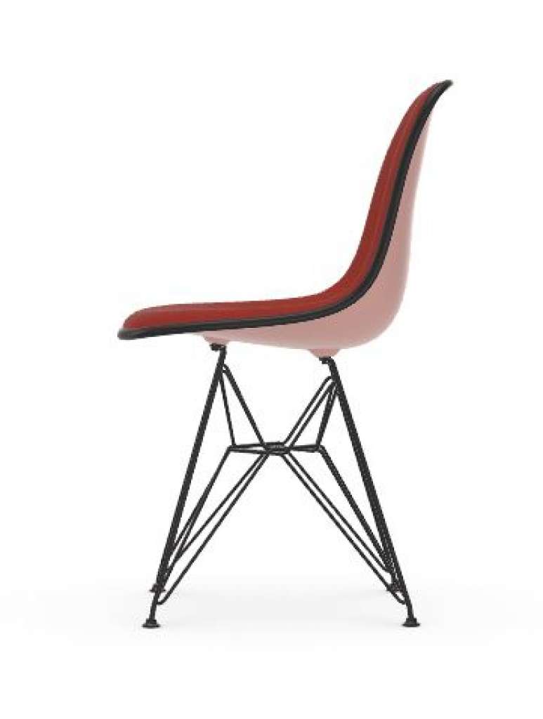 Vitra - DSR mit Vollpolster - Gestell weiss - Keder schwarz - HopsakRotCognac - 41 pale rose - indoor