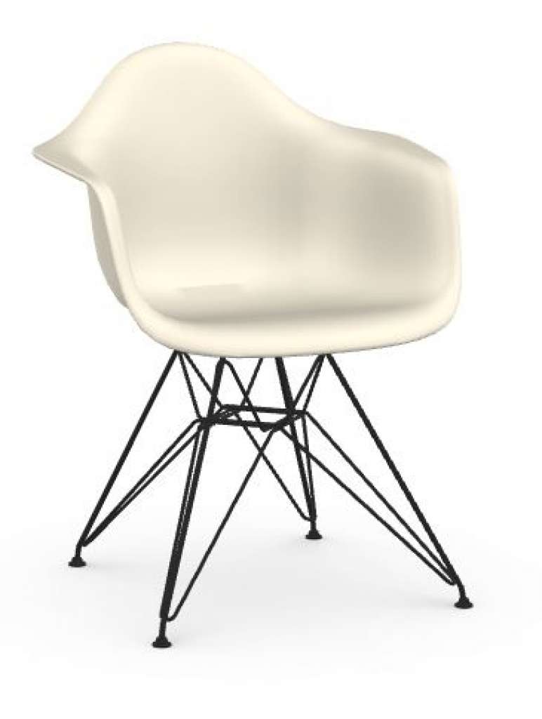 Vitra - DAR - Untergestell schwarz - Gleiter Hartboden schwarz - pebble - indoor