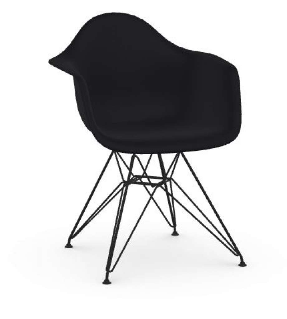 Vitra - DAR - Untergestell schwarz - Gleiter Hartboden schwarz - deep black - indoor