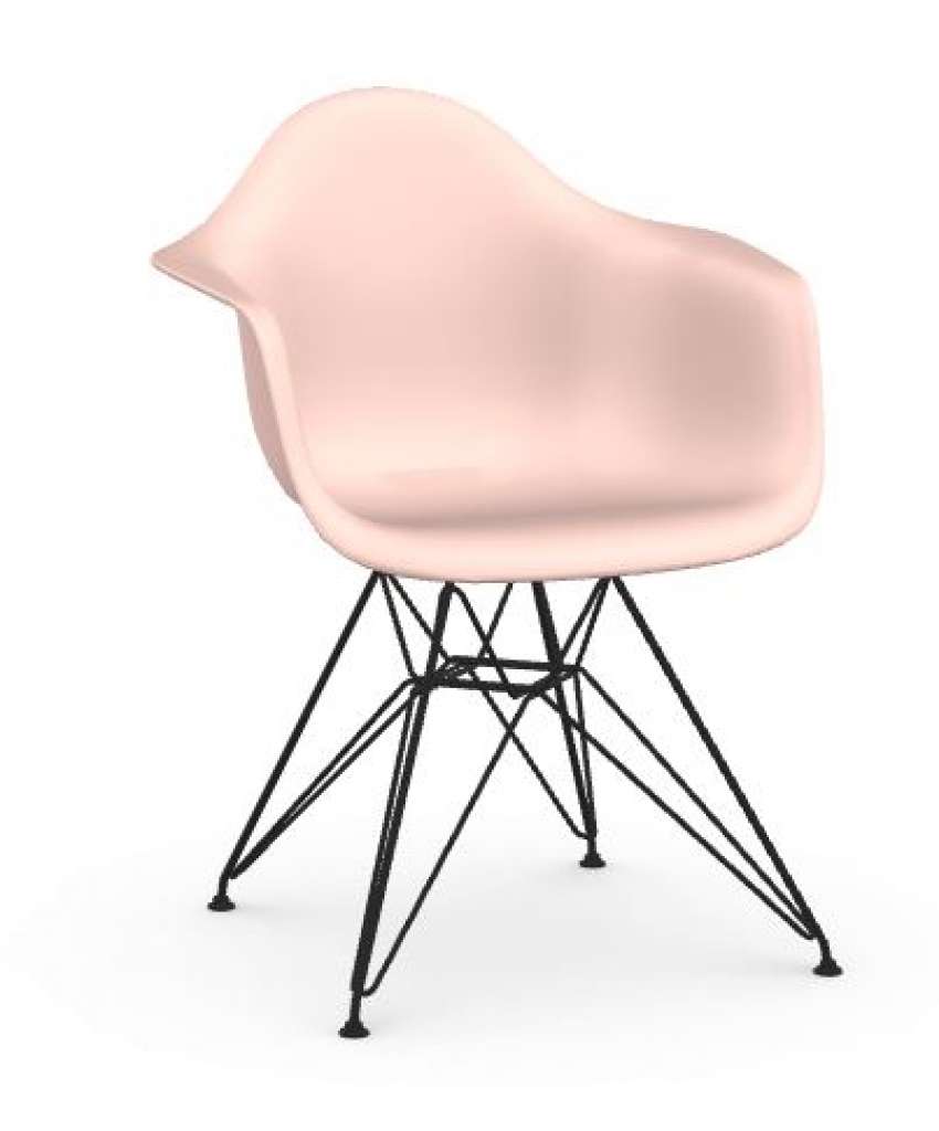 Vitra - DAR - Untergestell schwarz - Gleiter Hartboden schwarz - pale rose - indoor