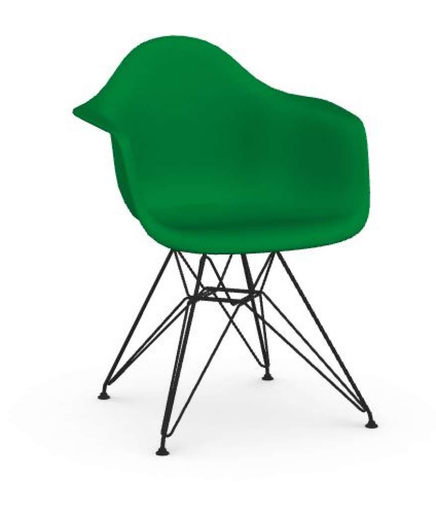 Vitra - DAR - Untergestell schwarz - Gleiter Hartboden schwarz - green - indoor