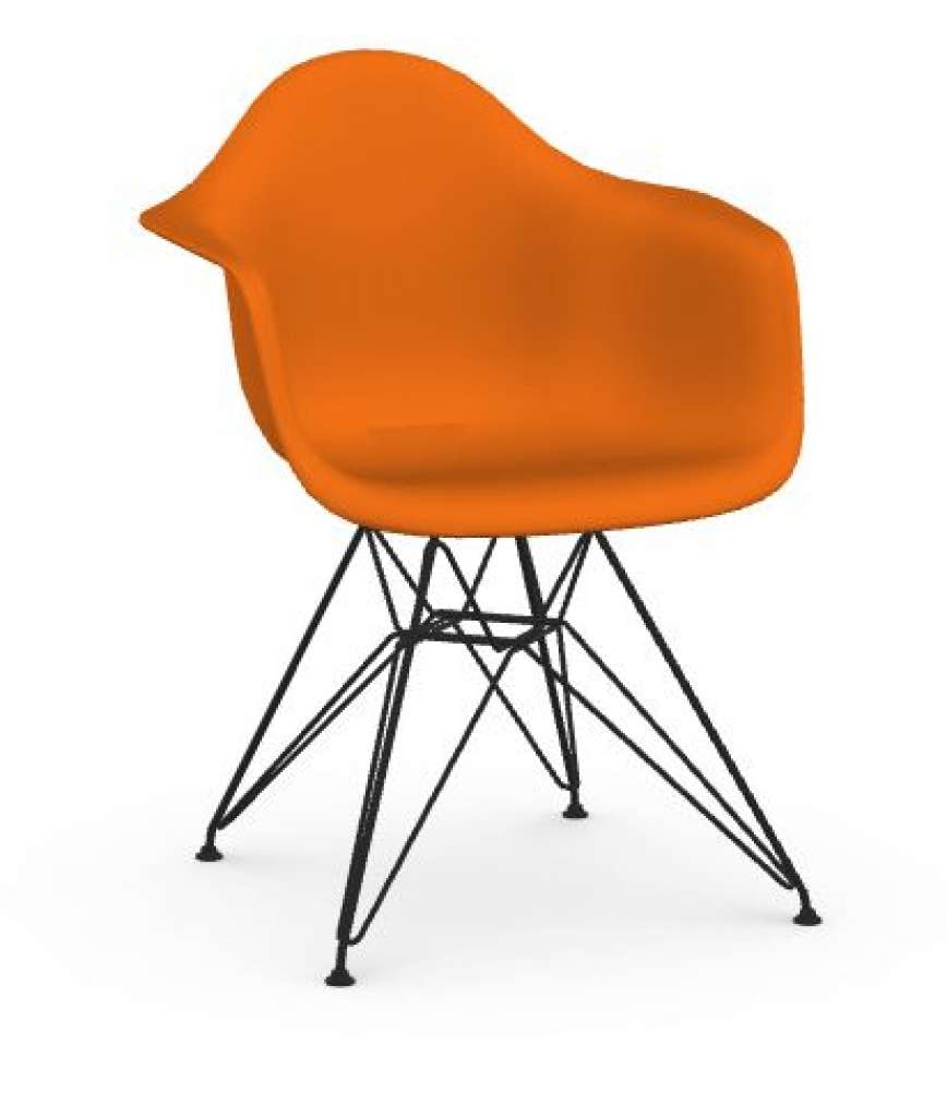 Vitra - DAR - Untergestell schwarz - Gleiter Hartboden schwarz - rusty orange - indoor