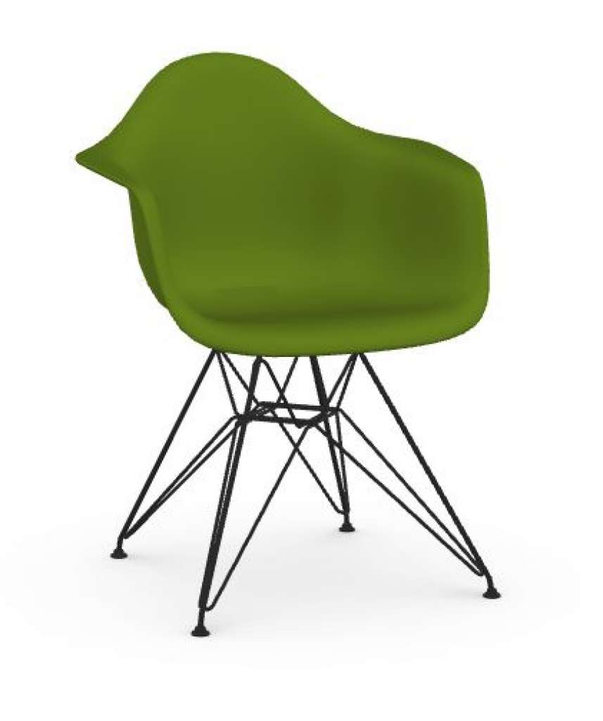 Vitra - DAR - Untergestell schwarz - Gleiter Hartboden schwarz - forest - indoor