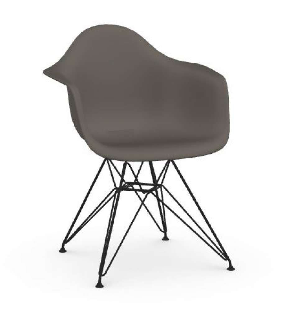 Vitra - DAR - Untergestell schwarz - Gleiter Hartboden schwarz - granite grey - indoor