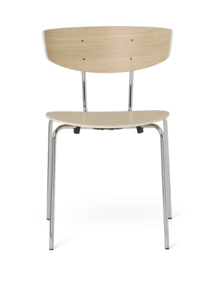 ferm LIVING - Herman Stuhl - Chromgestell - natürliche Eiche - indoor