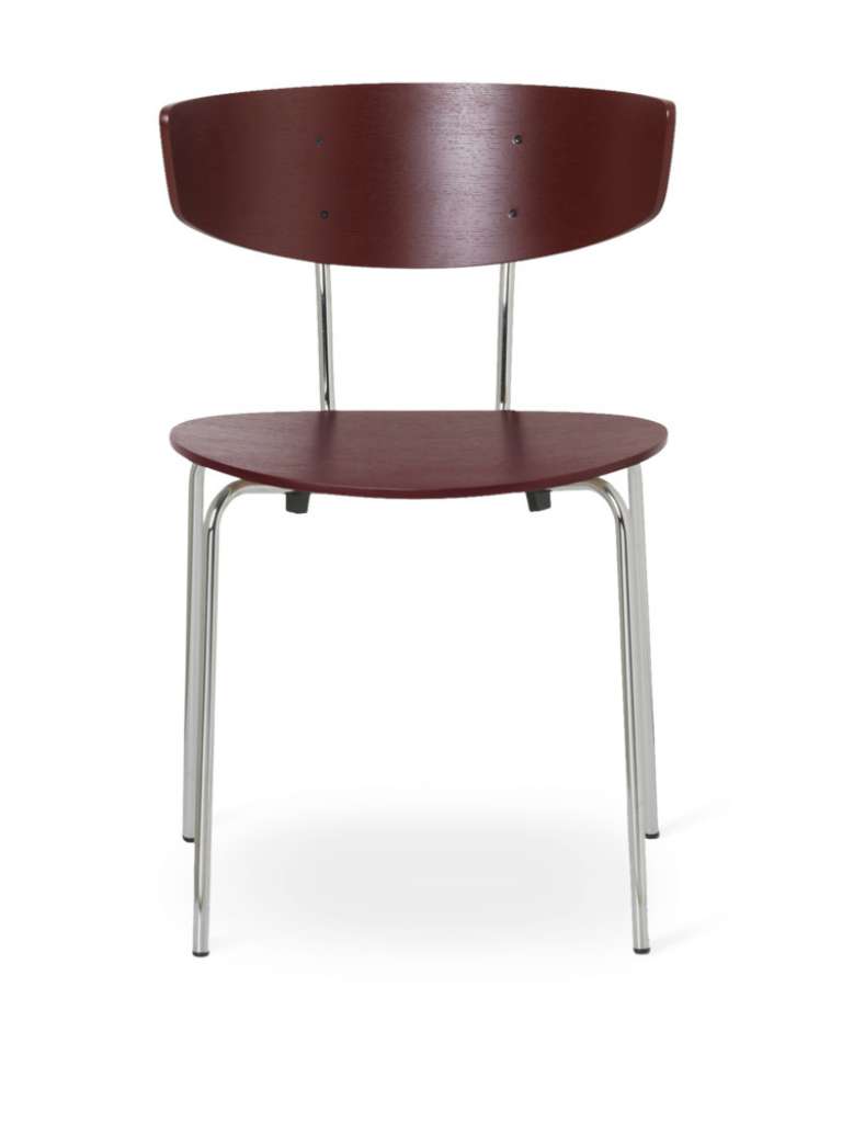 ferm LIVING - Herman Stuhl - Chromgestell - rotbraun - indoor