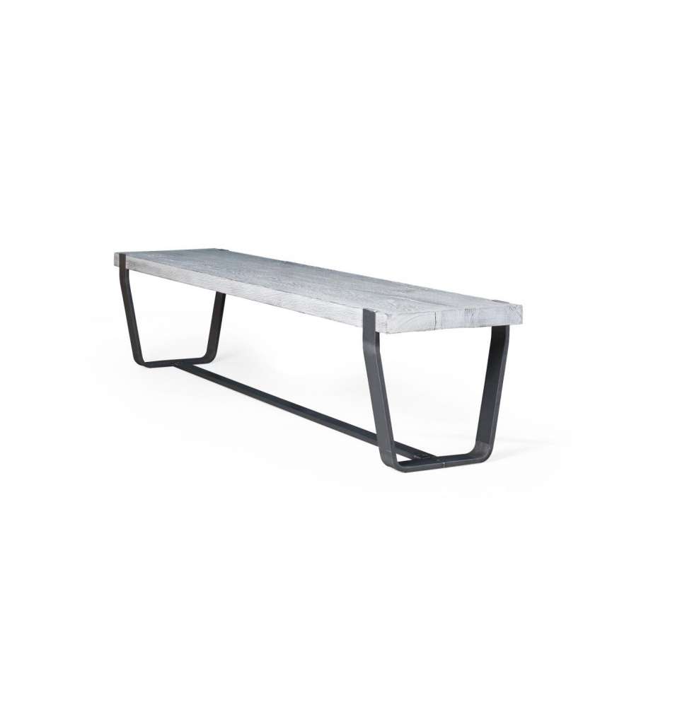 Janua - BB 12 Sitzbank Stefan Knopp - Eiche geköhlt (Ton schwarz) - Gestell Tiefschwarz - 220x43 - indoor