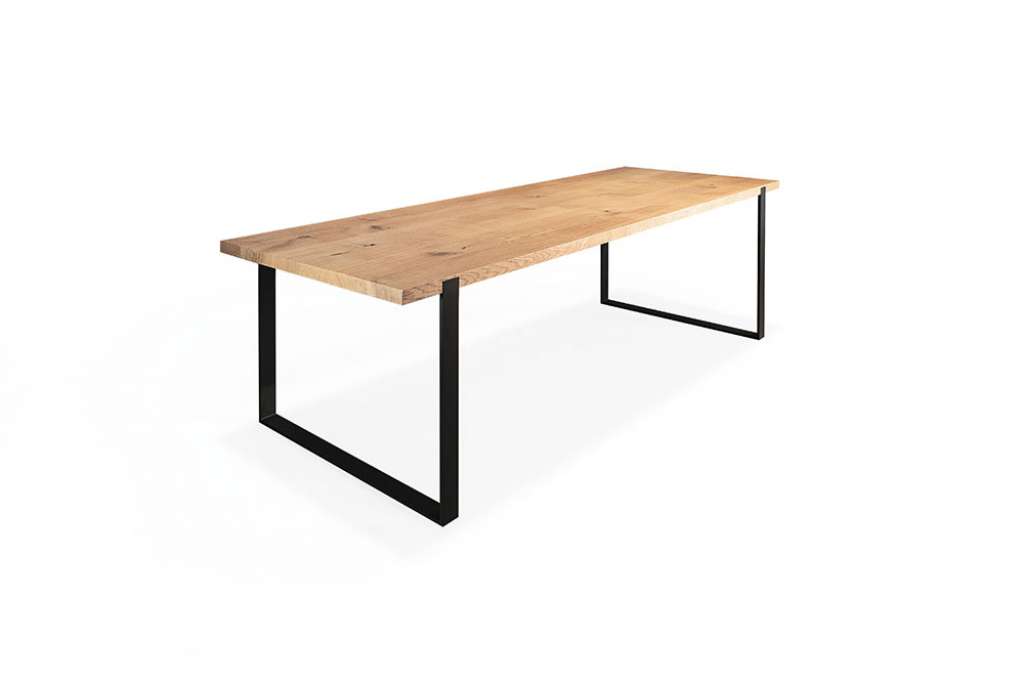 Janua - S 700 Tisch - Stefan Knopp - Eiche geköhlt/ gekalkt (Ton grau) - Gestell Tiefschwarz - 280x90 - indoor
