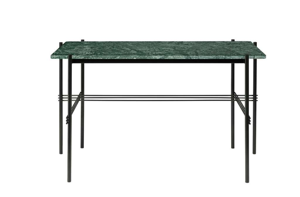 Gubi - TS Schreibtisch - Marmor Verde Guatemala - Gestell schwarz - indoor